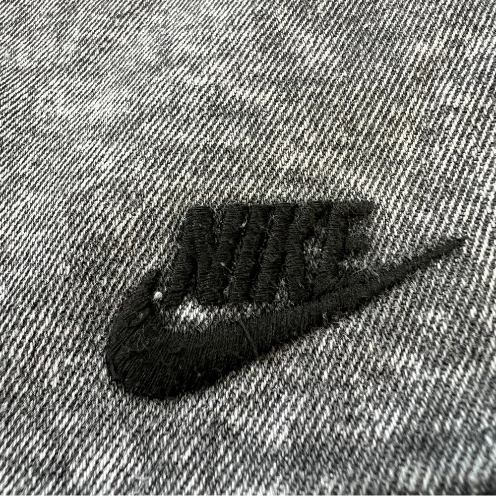 Vintage 80s NIKE Challenge Court Jean Skirt Black Acid-Wash with Pockets